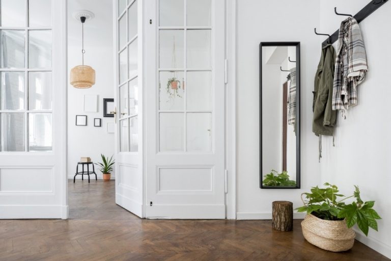 Beautiful white glass interior doors