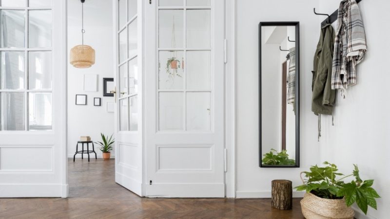 Beautiful white glass interior doors