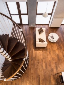 Curve stairs in spacious living room iStock_000068398333_Small