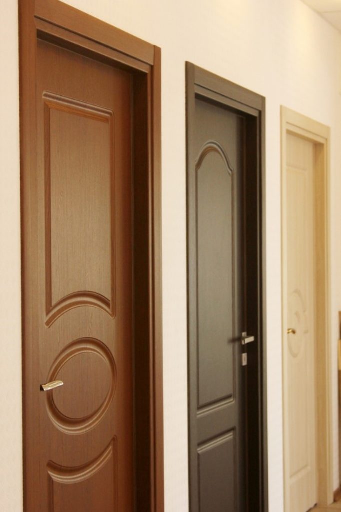 Three different coloured doors