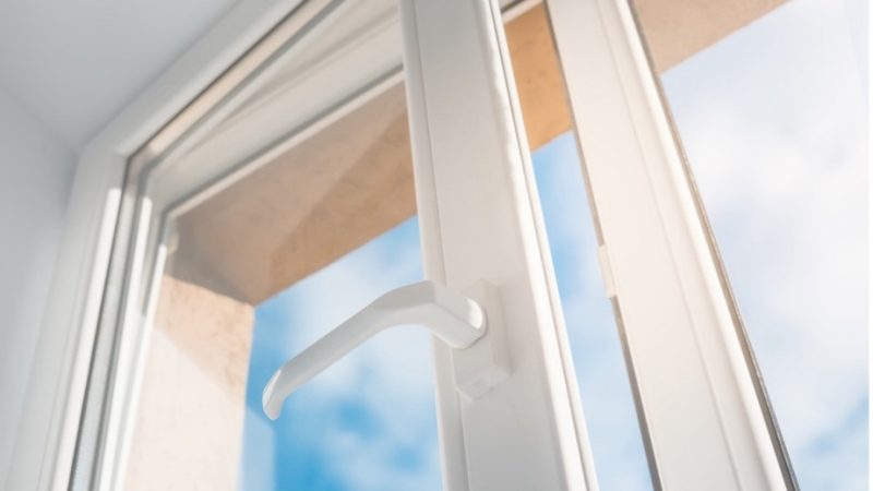 A close-up of a window